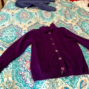 Part of 5 for $25. A beautiful purple cardigan.